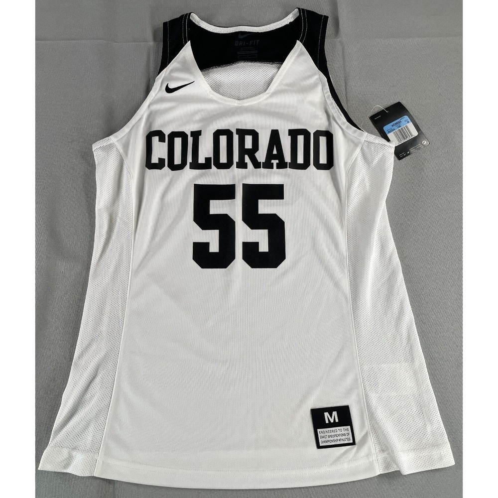 Nike Dri-Fit Colorado Buffaloes 55 Basketball Jersey M White Black NCAA Womens N